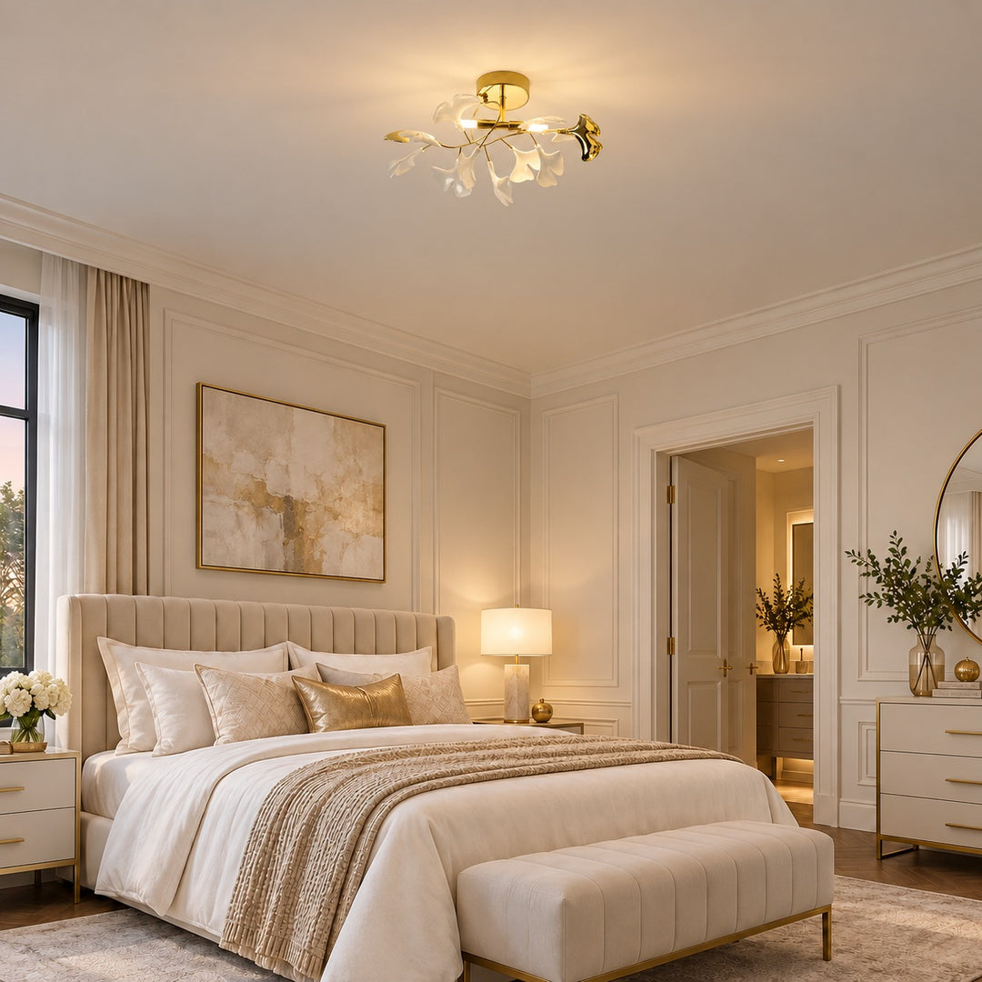 Modern Flush Mount Ceiling Light Metal LED Fixture with Adjustable Brightness