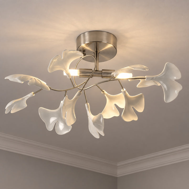 Modern Flush Mount Ceiling Light Metal LED Fixture with Adjustable Brightness