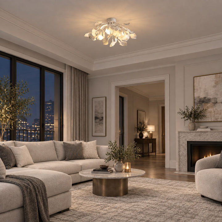 Modern Flush Mount Ceiling Light Metal LED Fixture with Adjustable Brightness