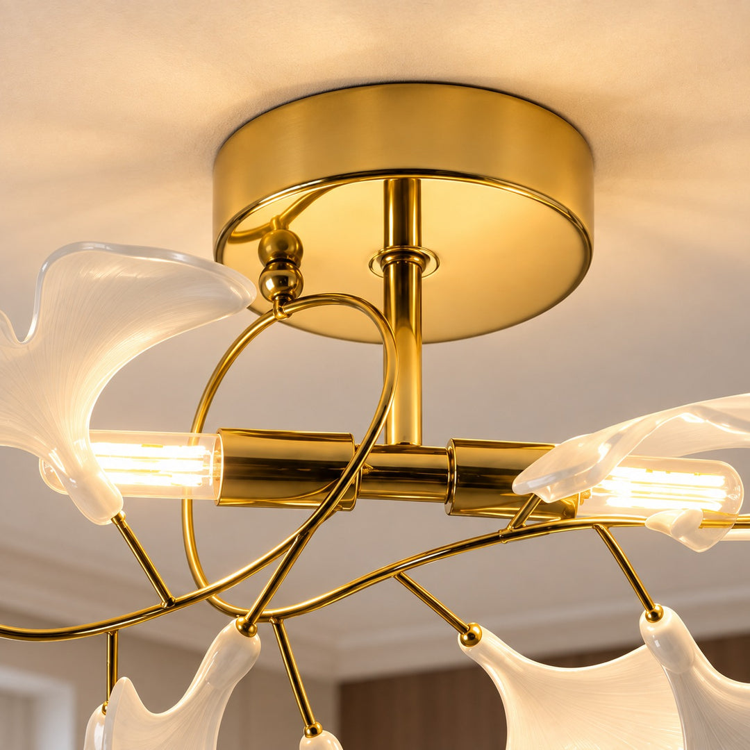 Modern Flush Mount Ceiling Light Metal LED Fixture with Adjustable Brightness