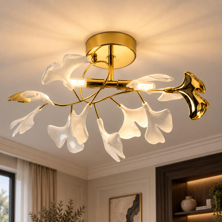 Modern Flush Mount Ceiling Light Metal LED Fixture with Adjustable Brightness