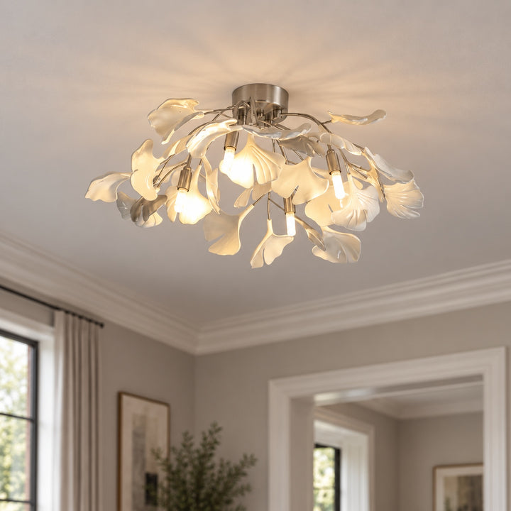 Modern Flush Mount Ceiling Light Metal LED Fixture with Adjustable Brightness