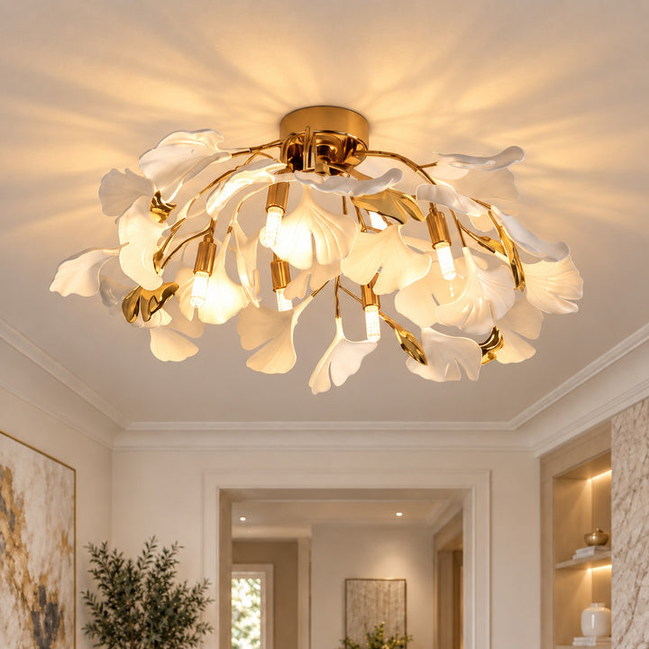 Modern Flush Mount Ceiling Light Metal LED Fixture with Adjustable Brightness