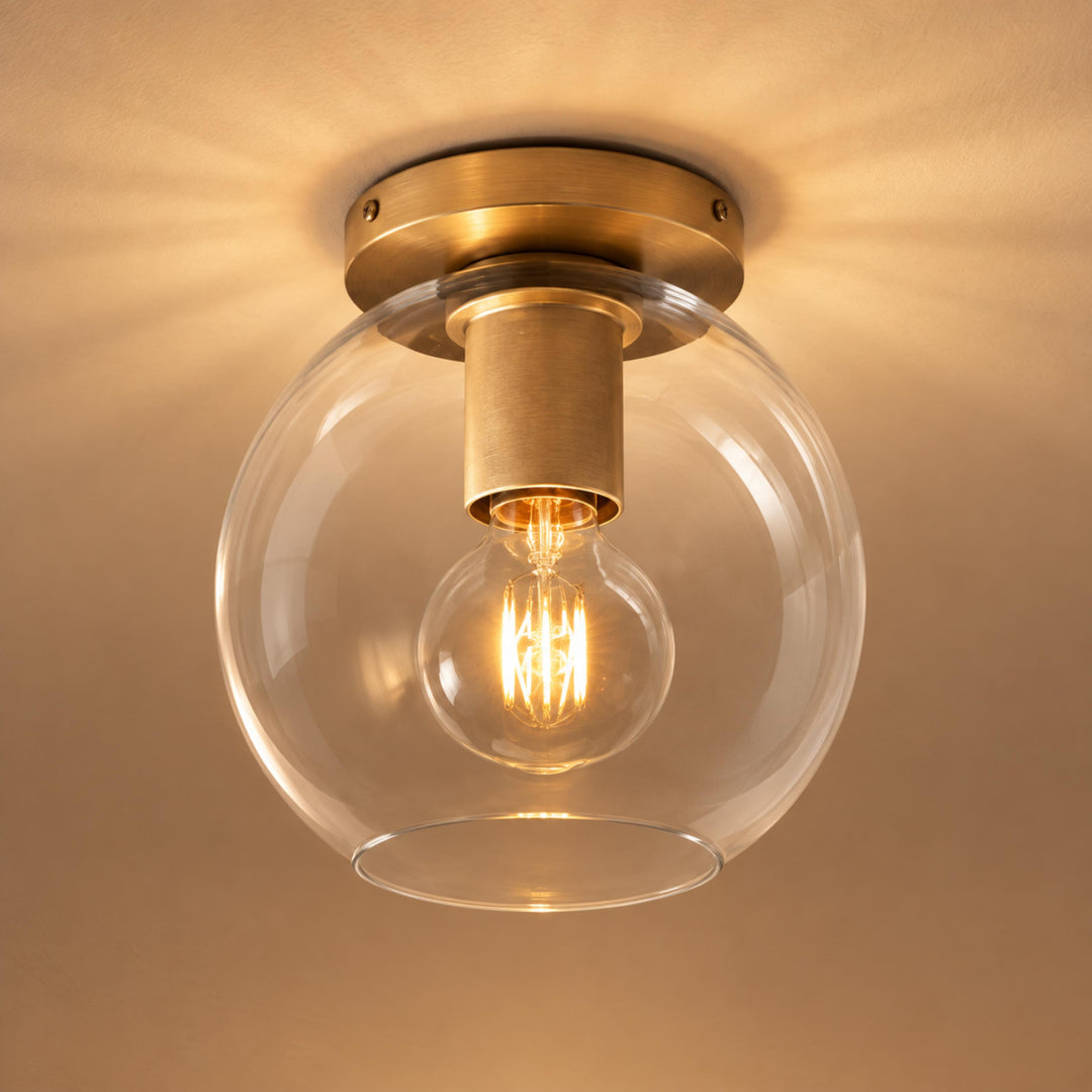 Modern Flush Mount Ceiling Light Fixture Metal LED Dimmable 12 Inch Diameter Energy Efficient