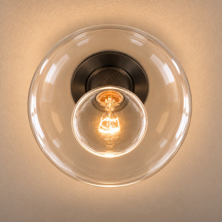 Modern Flush Mount Ceiling Light Fixture Metal LED Dimmable 12 Inch Diameter Energy Efficient