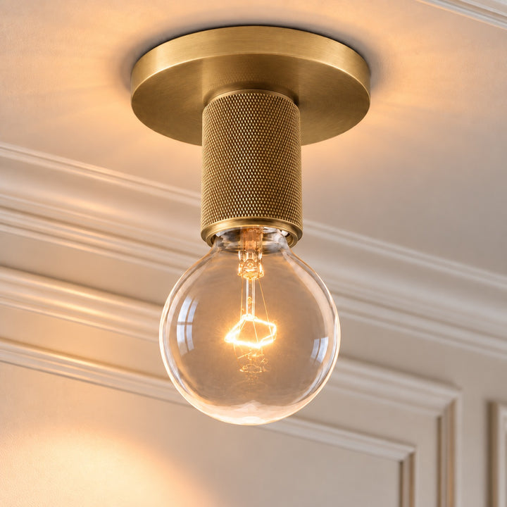 Modern Flush Mount Ceiling Light Fixture Metal LED Dimmable 12 Inch Diameter Energy Efficient