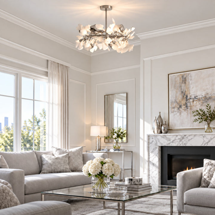 Modern Flush Mount Ceiling Light with Glass Shade and LED 800 Lumens for Contemporary Spaces