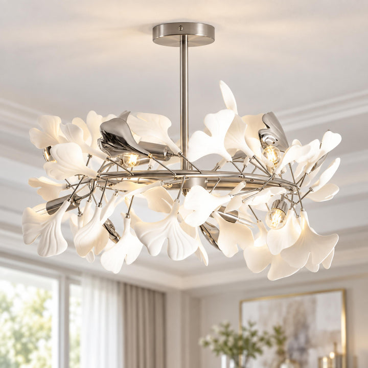 Modern Flush Mount Ceiling Light with Glass Shade and LED 800 Lumens for Contemporary Spaces