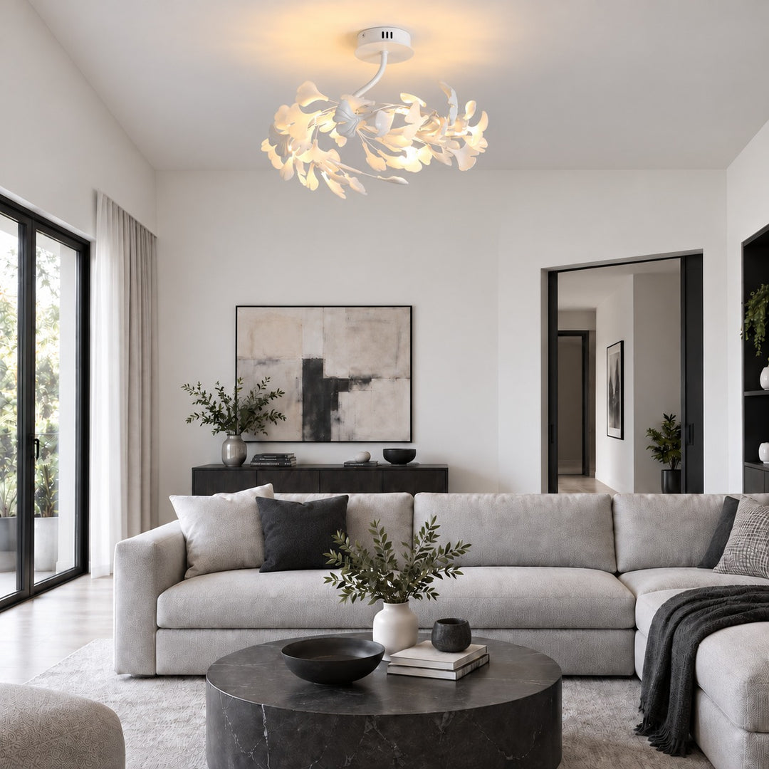 Modern Flush Mount Ceiling Light with Glass Shade and LED 800 Lumens for Contemporary Spaces