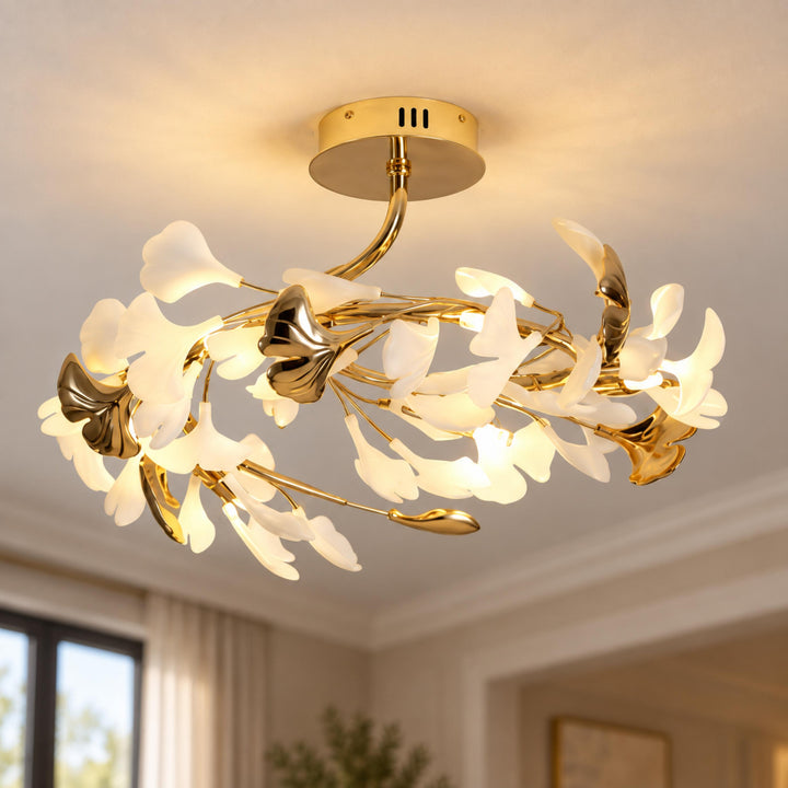 Modern Flush Mount Ceiling Light with Glass Shade and LED 800 Lumens for Contemporary Spaces