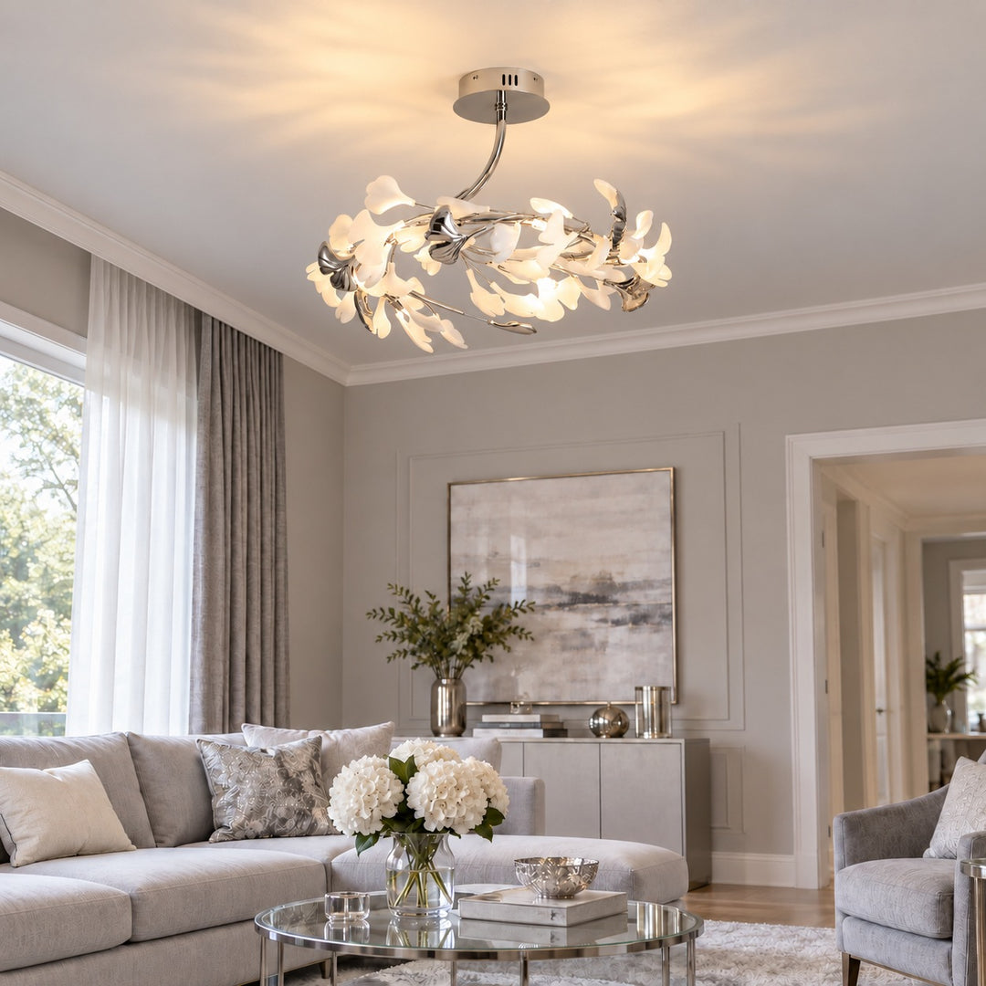 Modern Flush Mount Ceiling Light with Glass Shade and LED 800 Lumens for Contemporary Spaces