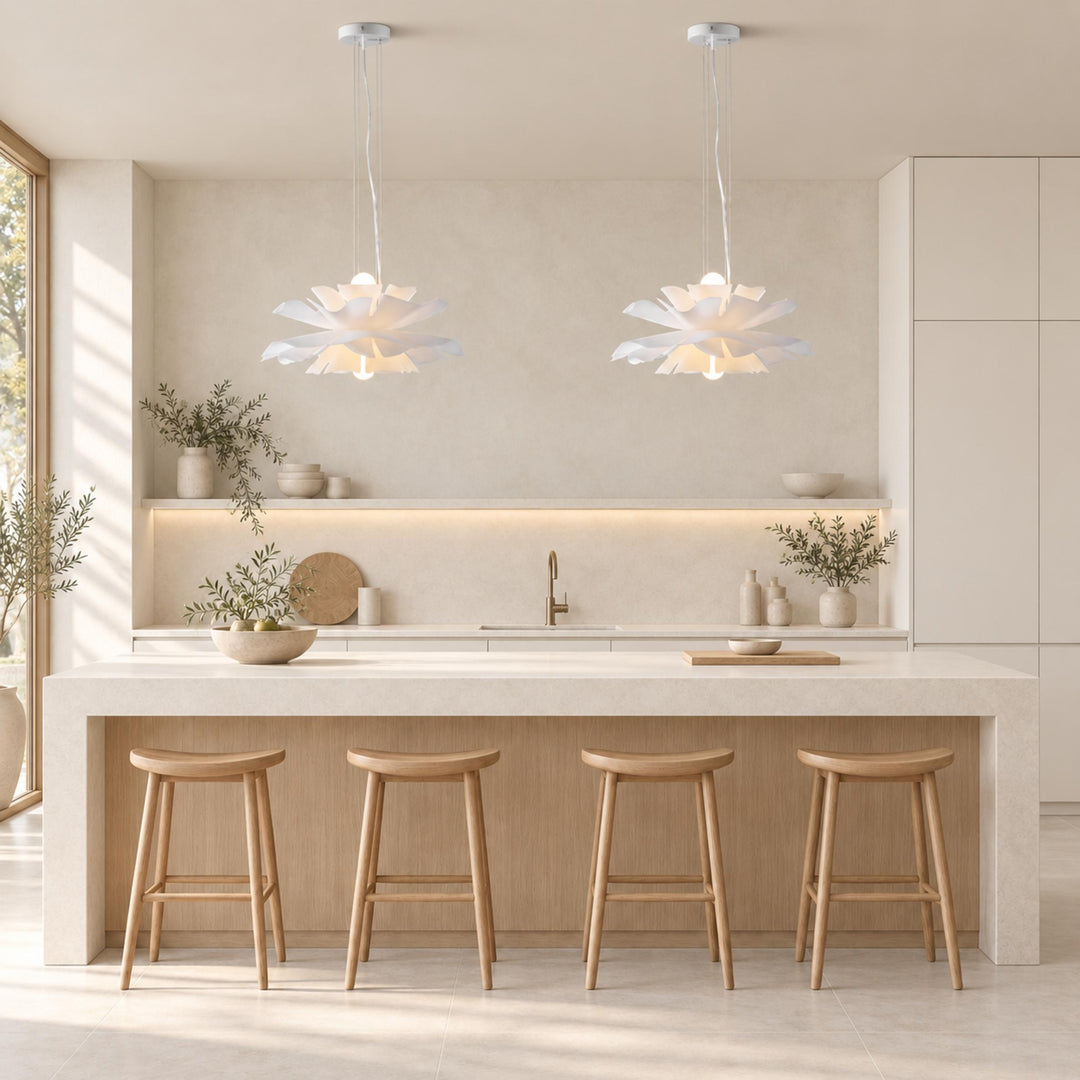 Modern Adjustable Pendant Light Metal Shade LED Ceiling Light Fixture 12 Inch Diameter