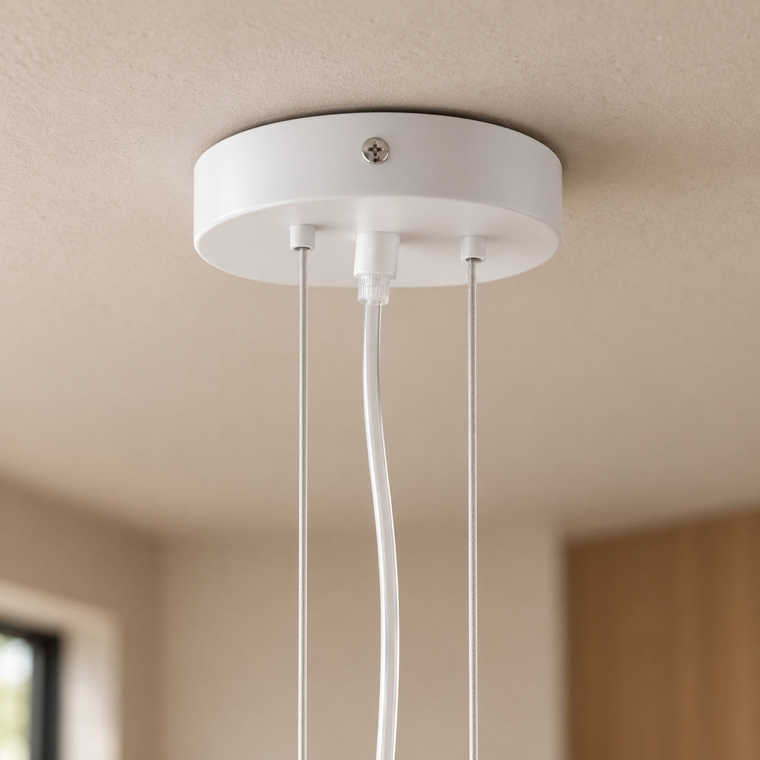 Modern Adjustable Pendant Light Metal Shade LED Ceiling Light Fixture 12 Inch Diameter