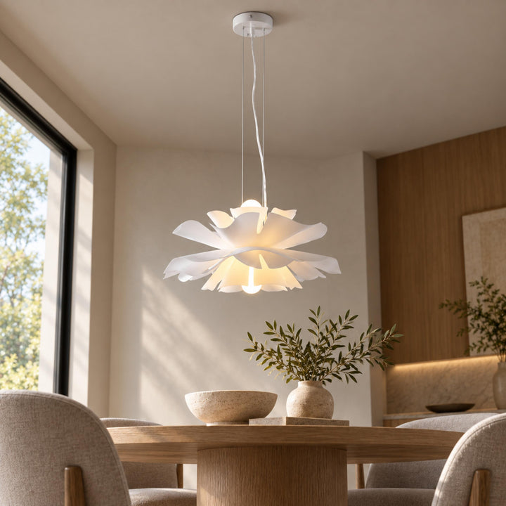 Modern Adjustable Pendant Light Metal Shade LED Ceiling Light Fixture 12 Inch Diameter