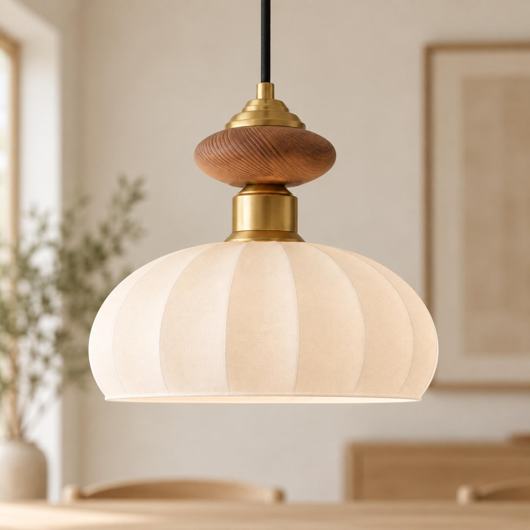 Modern Glass Pendant Light with Adjustable Brass Fixture for Kitchen Island Illumination