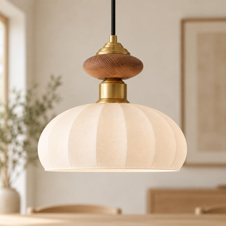 Modern Glass Pendant Light with Adjustable Brass Fixture for Kitchen Island Illumination