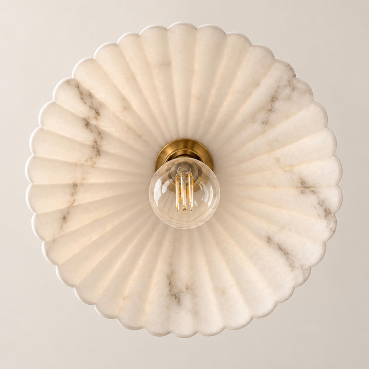 Modern Hanging Pendant Light Alabaster Shade Antique Gold LED Fixture for Kitchen Lighting