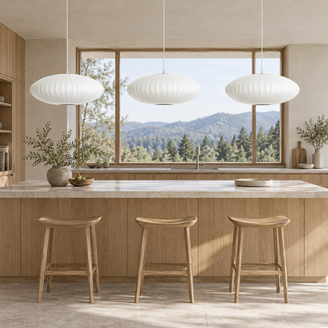 Modern Glass Pendant Lighting Adjustable LED Fixture for Kitchen Island