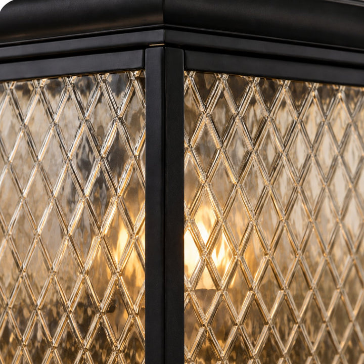 Solar Garden Lights Modern Post Lamp LED Aluminum with Remote Control Diamond Glass Design