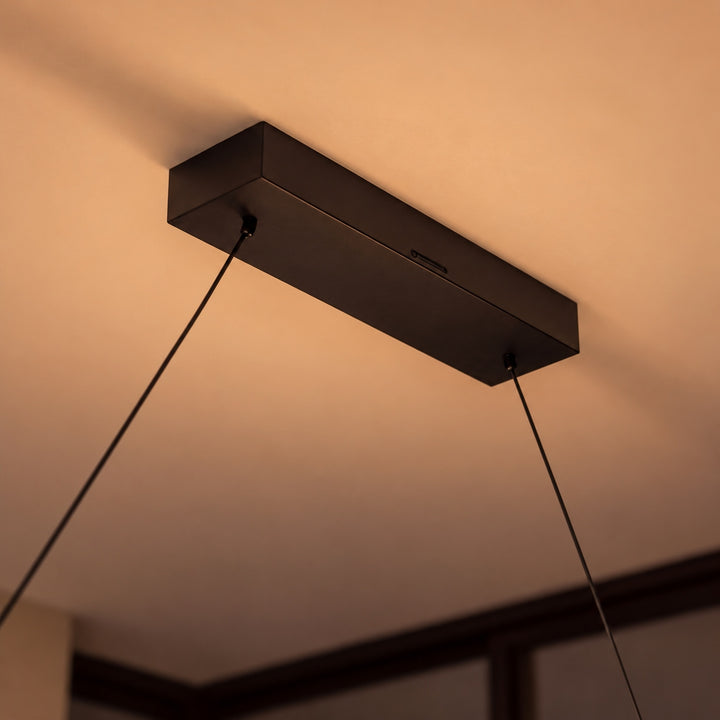 Modern Black Pendant Light Adjustable Dimmable LED Aluminum Wave Design for Kitchen Island