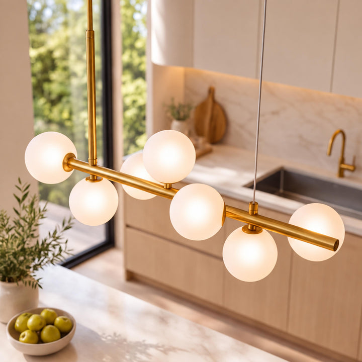 Modern Glass Pendant Light Cluster Hanging Adjustable with G9 LED Bulbs for Kitchen Island