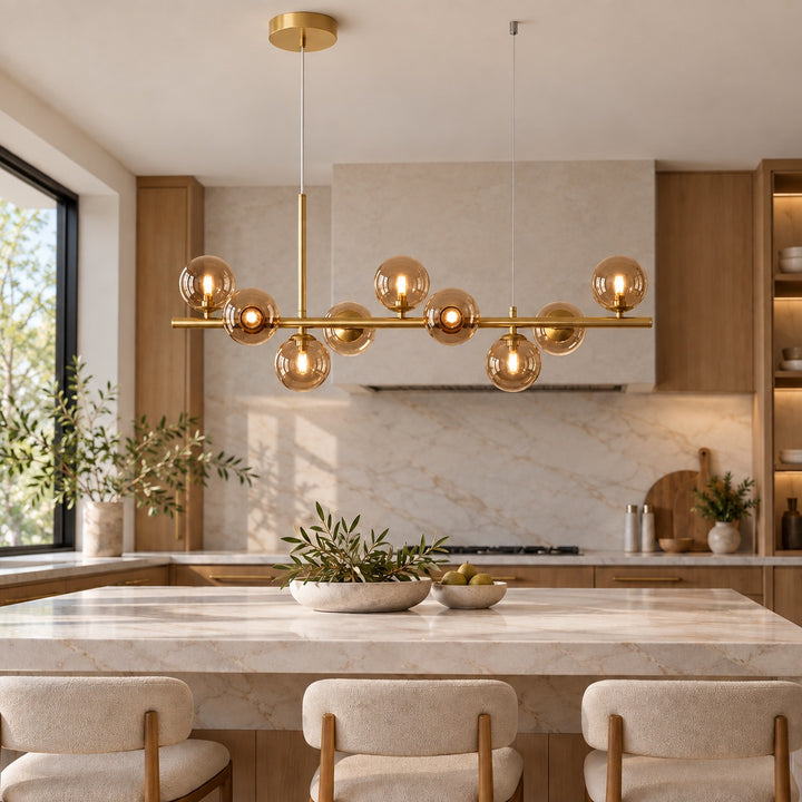 Modern Glass Pendant Light Cluster Hanging Adjustable with G9 LED Bulbs for Kitchen Island