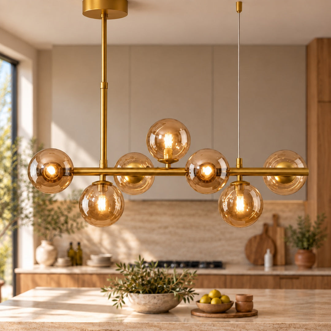 Modern Glass Pendant Light Cluster Hanging Adjustable with G9 LED Bulbs for Kitchen Island