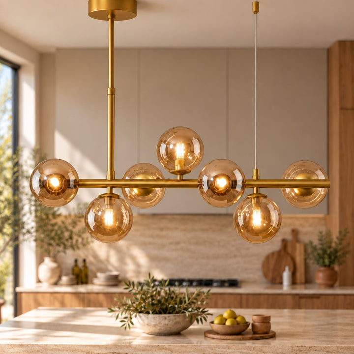 Modern Glass Pendant Light Cluster Hanging Adjustable with G9 LED Bulbs for Kitchen Island
