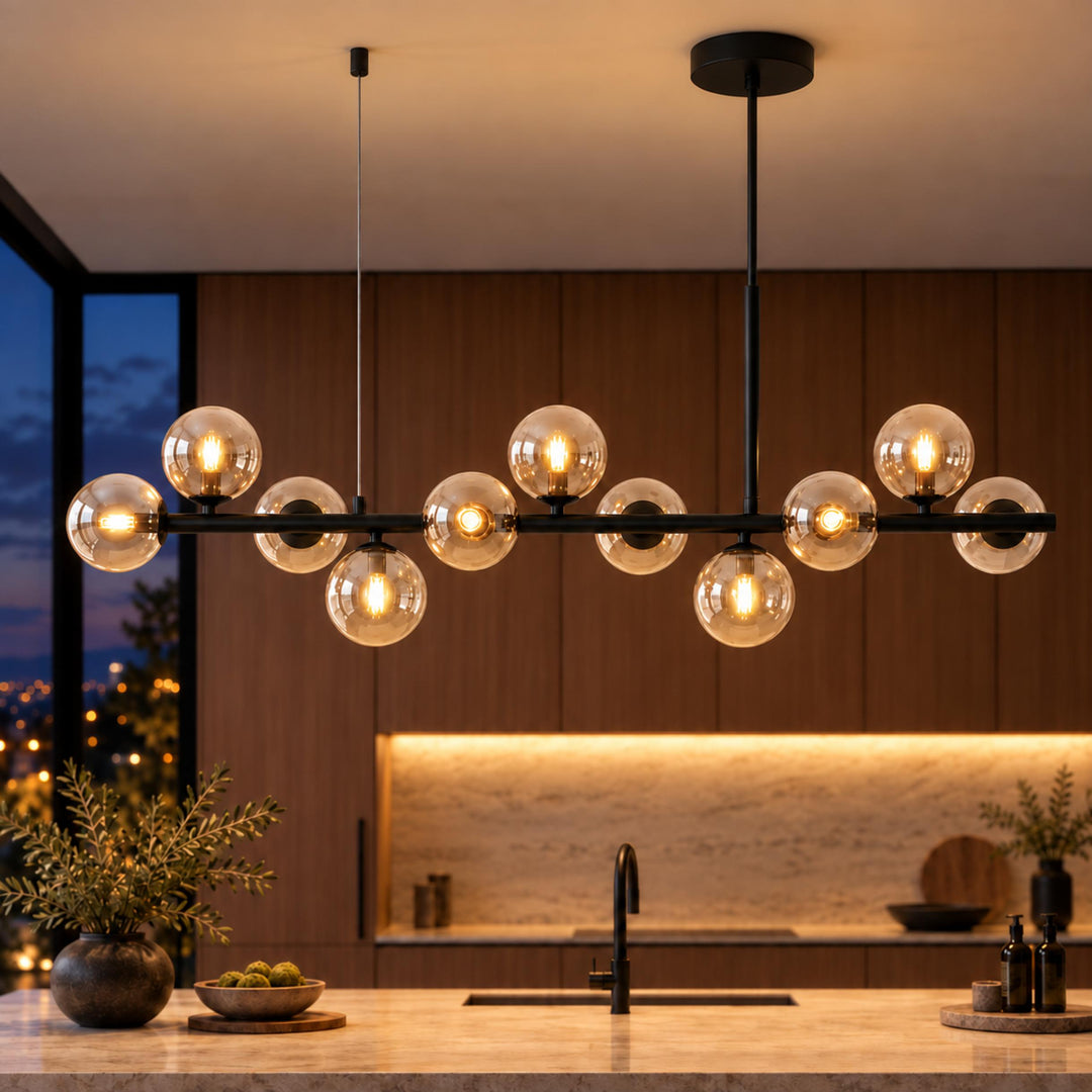 Modern Glass Pendant Light Cluster Hanging Adjustable with G9 LED Bulbs for Kitchen Island