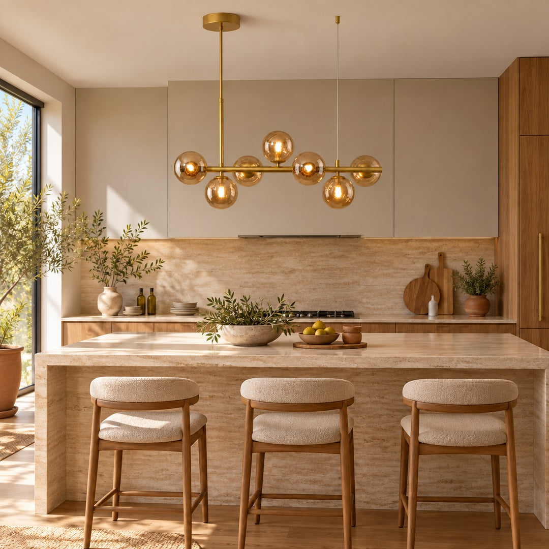 Modern Glass Pendant Light Cluster Hanging Adjustable with G9 LED Bulbs for Kitchen Island