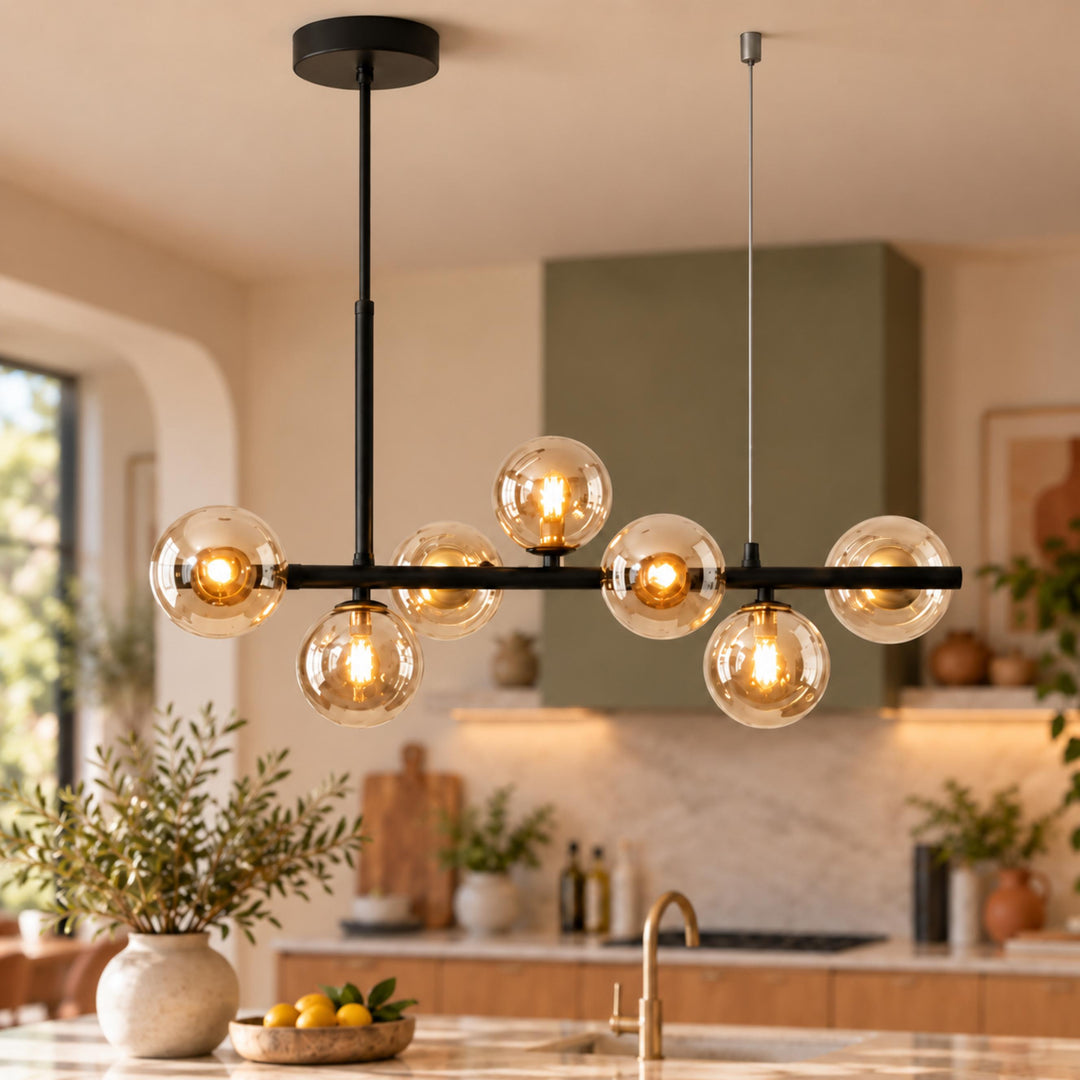 Modern Glass Pendant Light Cluster Hanging Adjustable with G9 LED Bulbs for Kitchen Island