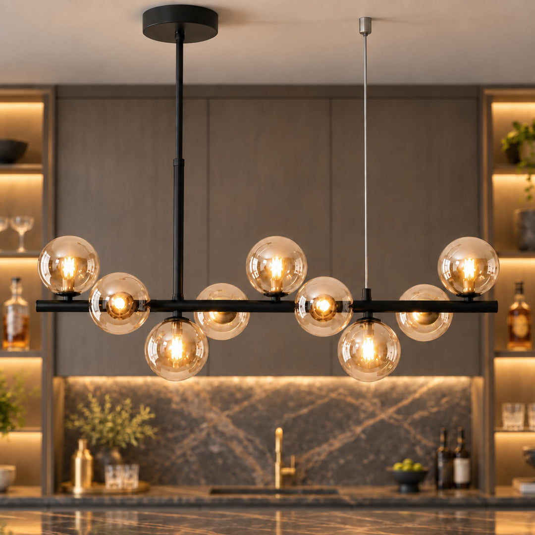Modern Glass Pendant Light Cluster Hanging Adjustable with G9 LED Bulbs for Kitchen Island