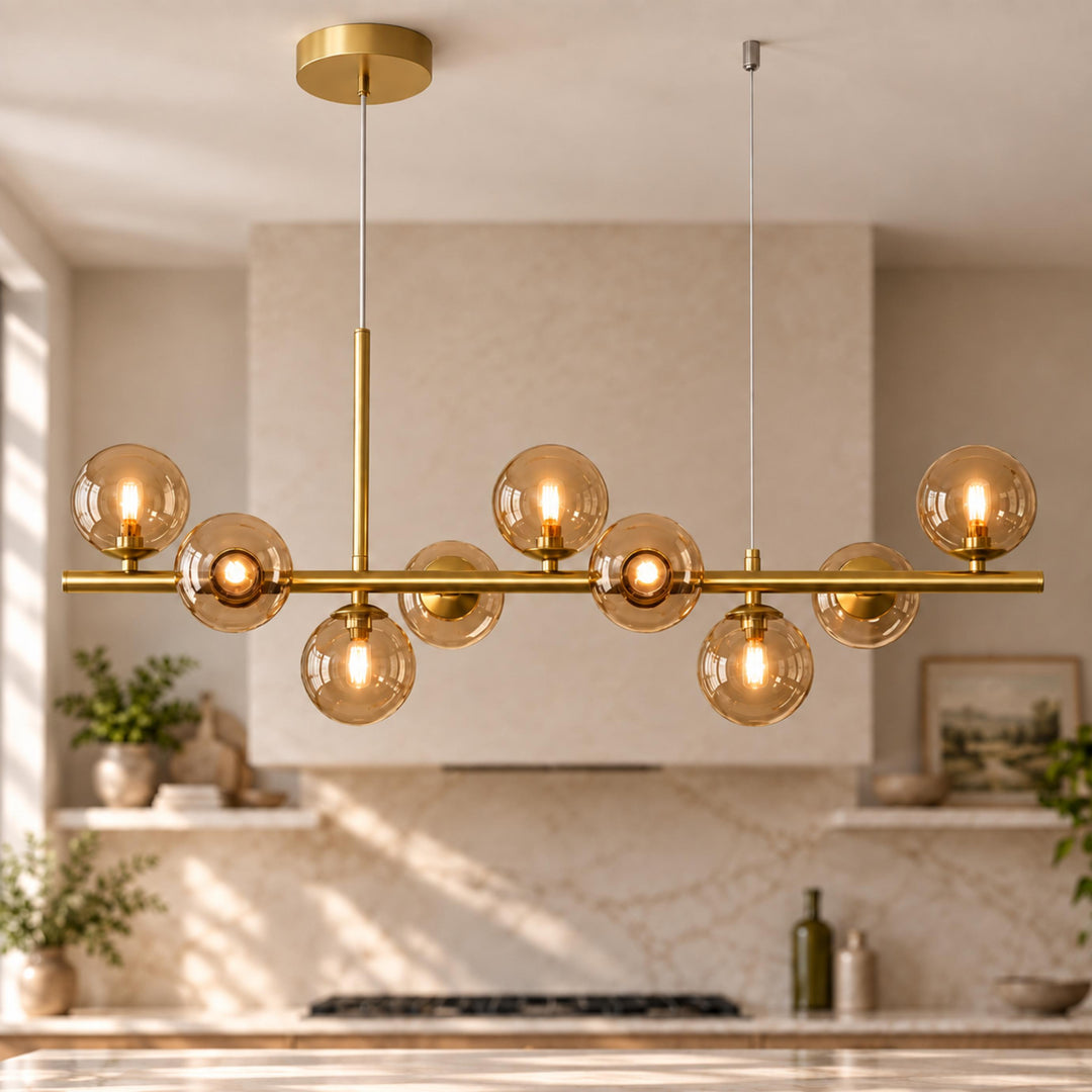 Modern Glass Pendant Light Cluster Hanging Adjustable with G9 LED Bulbs for Kitchen Island