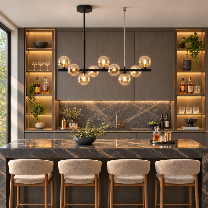 Modern Glass Pendant Light Cluster Hanging Adjustable with G9 LED Bulbs for Kitchen Island
