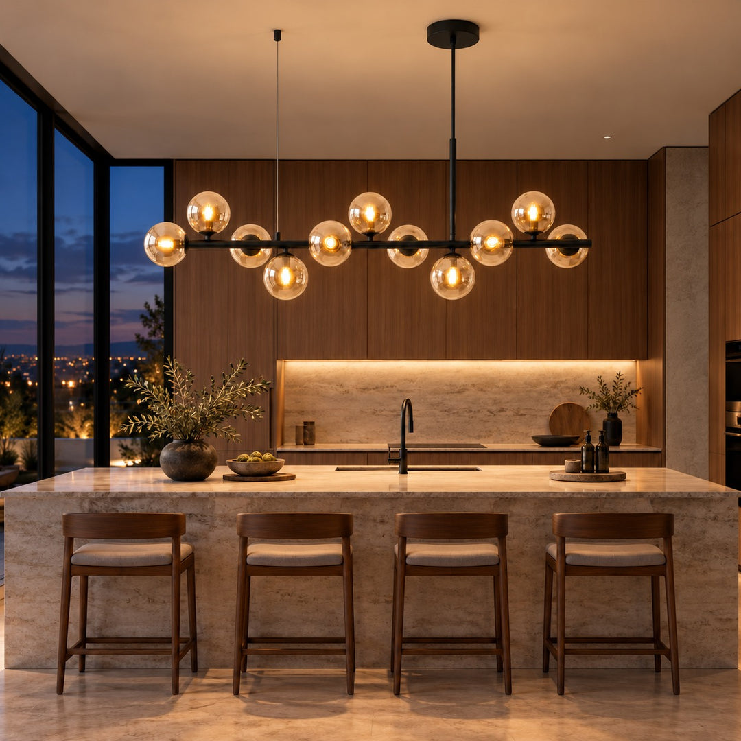 Modern Glass Pendant Light Cluster Hanging Adjustable with G9 LED Bulbs for Kitchen Island