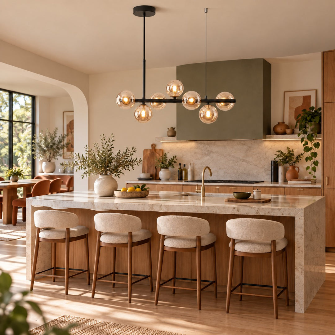 Modern Glass Pendant Light Cluster Hanging Adjustable with G9 LED Bulbs for Kitchen Island