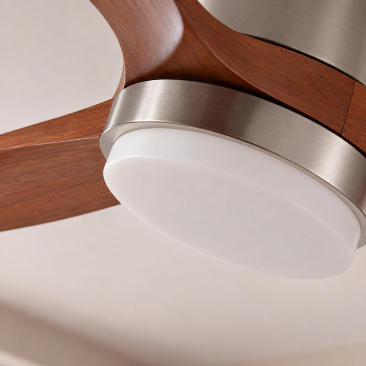 Modern Ceiling Fan with Lights Flush Mount Wood Blades 6-Speed DC Motor Energy Efficient LED
