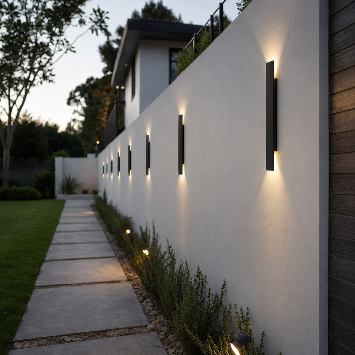 Modern Outdoor Wall Light Wall Mounted Aluminum 18W LED IP65 Weather Resistant for Exterior Use