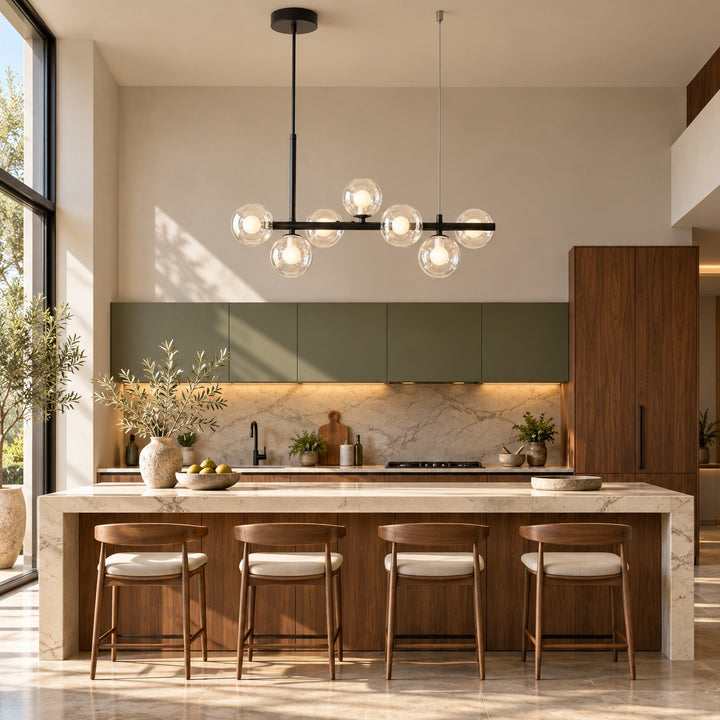 Modern Glass Pendant Light Cluster Hanging Adjustable with G9 LED Bulbs for Kitchen Island