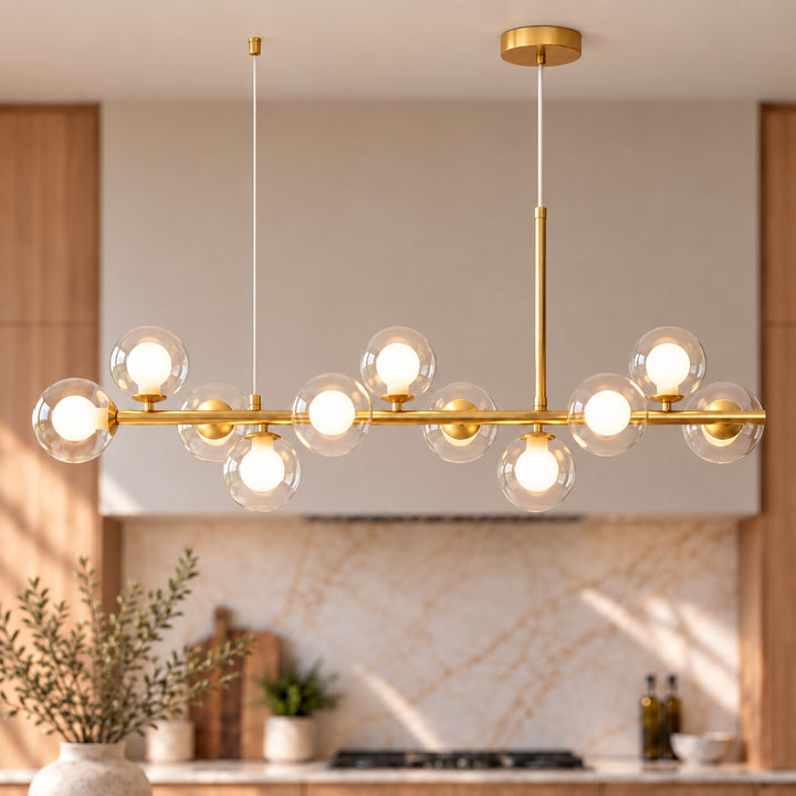 Modern Glass Pendant Light Cluster Hanging Adjustable with G9 LED Bulbs for Kitchen Island