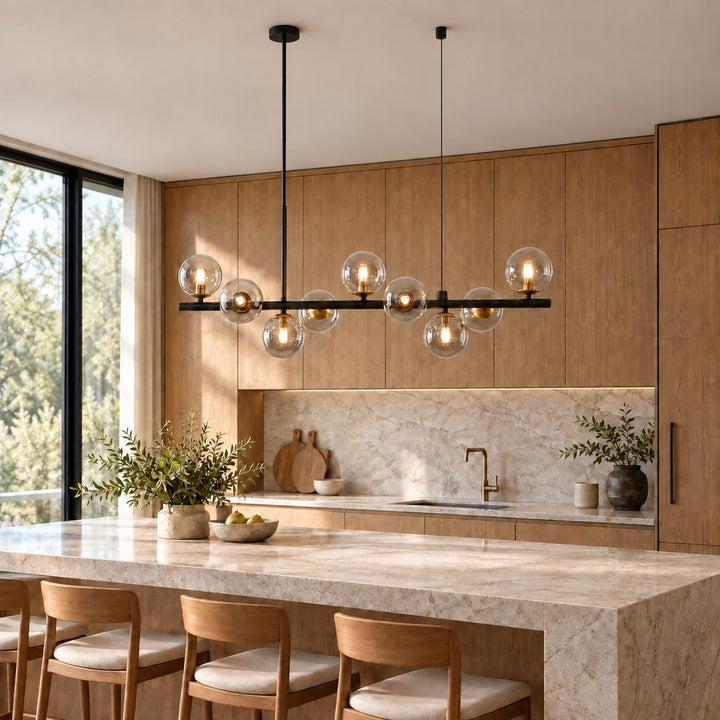 Modern Glass Pendant Light Cluster Hanging Adjustable with G9 LED Bulbs for Kitchen Island