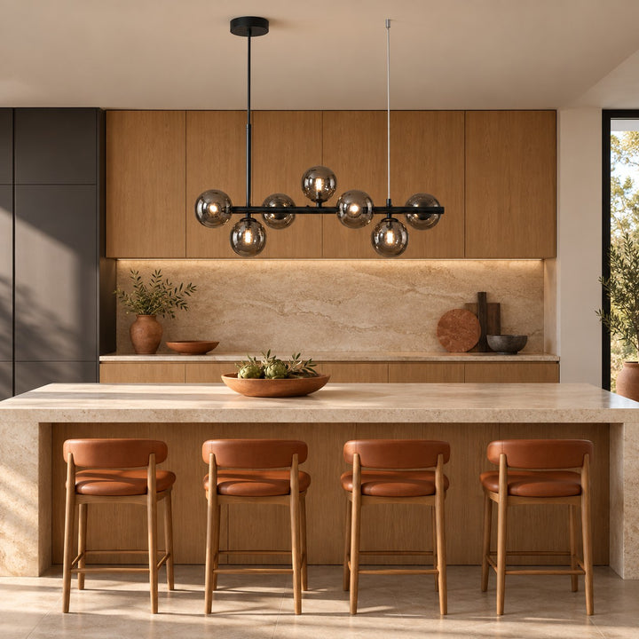 Modern Glass Pendant Light Cluster Hanging Adjustable with G9 LED Bulbs for Kitchen Island