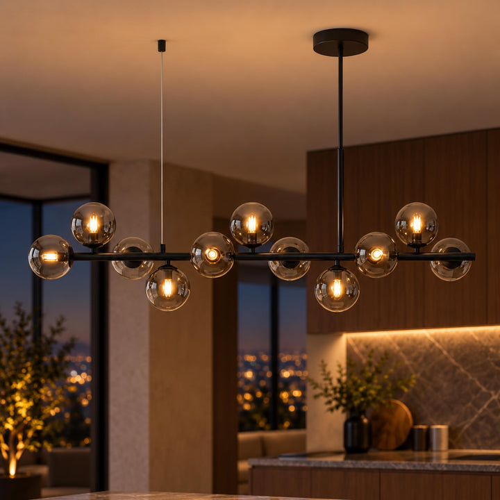 Modern Glass Pendant Light Cluster Hanging Adjustable with G9 LED Bulbs for Kitchen Island