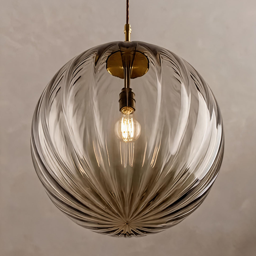 Modern Glass Pendant Light Hanging Adjustable Cord LED Compatible 20cm Diameter