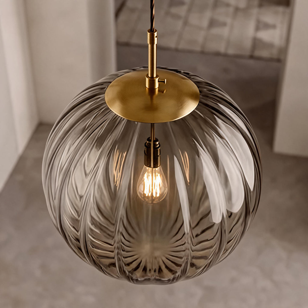 Modern Glass Pendant Light Hanging Adjustable Cord LED Compatible 20cm Diameter