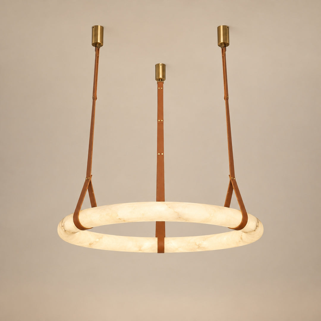 Modern Pendant Light Ceiling Mounted Alabaster Glass with Gold Hardware LED Adjustable