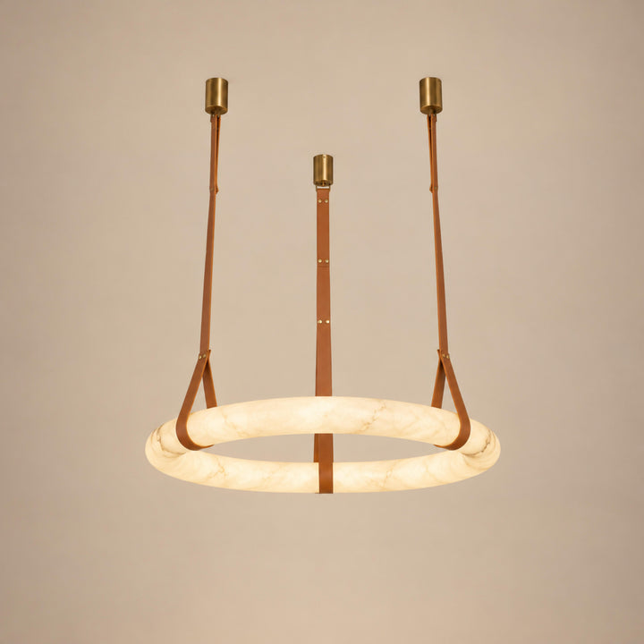 Modern Pendant Light Ceiling Mounted Alabaster Glass with Gold Hardware LED Adjustable