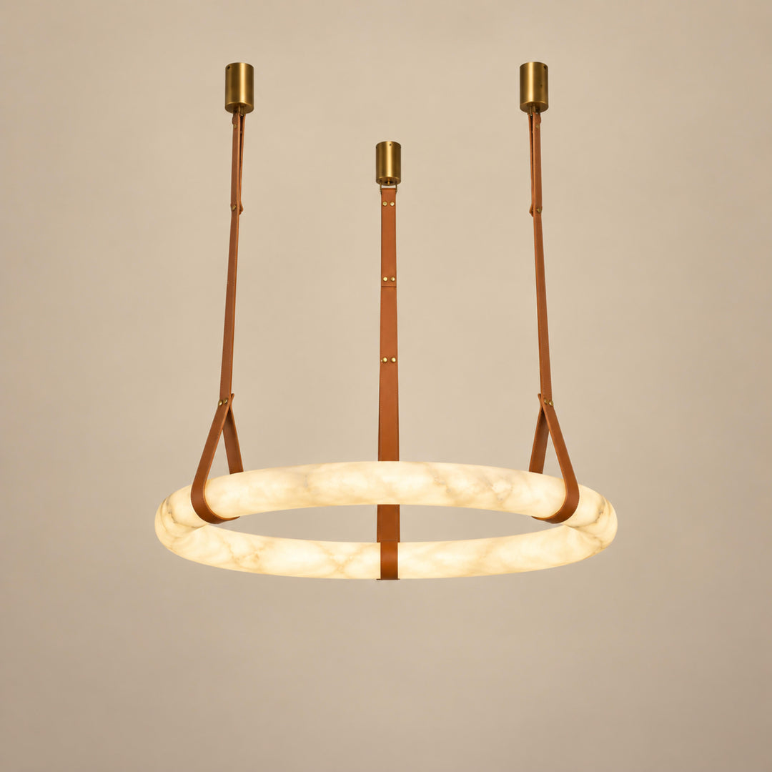 Modern Pendant Light Ceiling Mounted Alabaster Glass with Gold Hardware LED Adjustable