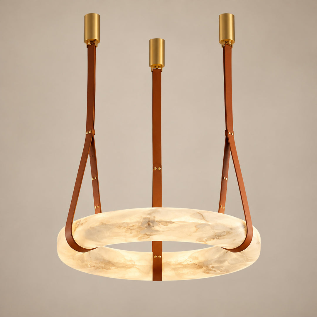 Modern Pendant Light Ceiling Mounted Alabaster Glass with Gold Hardware LED Adjustable