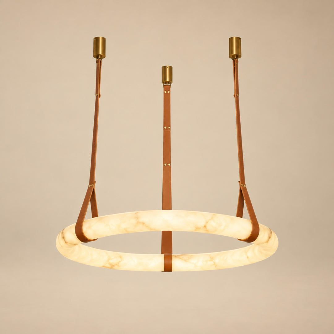 Modern Pendant Light Ceiling Mounted Alabaster Glass with Gold Hardware LED Adjustable